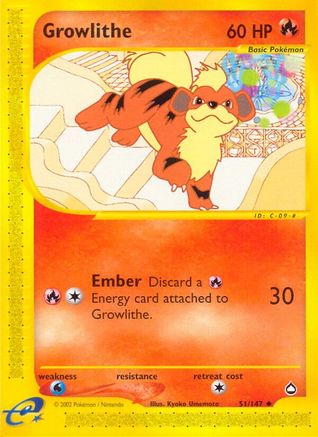Growlithe - 51/147 - Uncommon - Reverse Holo