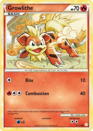 Growlithe - 65/123 - Common - Reverse Holo