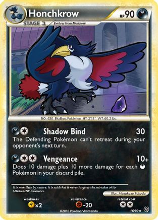Honchkrow (16) - 16/90 - Rare - Reverse Holo