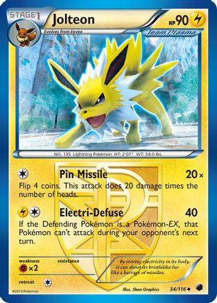 Jolteon (Team Plasma) - 34/116 - Uncommon - Reverse Holo