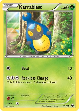 Karrablast - 9/108 - Common - Reverse Holo