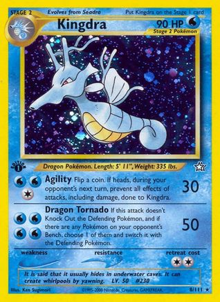 Kingdra 008/111  - 1st Edition Holofoil Neo Genesis - Holo Rare