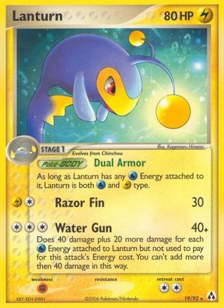 Lanturn - 19/92 - Rare - Reverse Holo