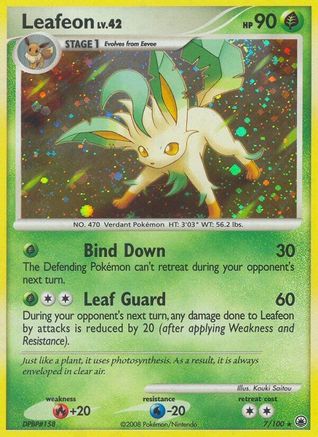 Leafeon (7) - 7/100 - Holo Rare - Reverse Holo