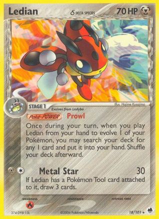 Ledian (Delta Species) - 18/101 - Rare - Reverse Holo
