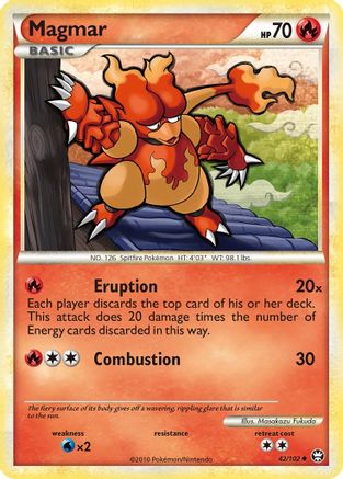 Magmar - 42/102 - Uncommon - Reverse Holo