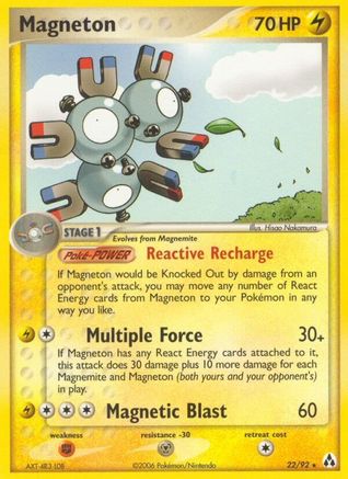 Magneton - 22/92 - Rare - Reverse Holo