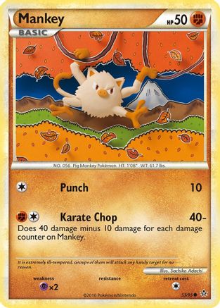 Mankey 053  - Reverse Holofoil Unleashed - Common