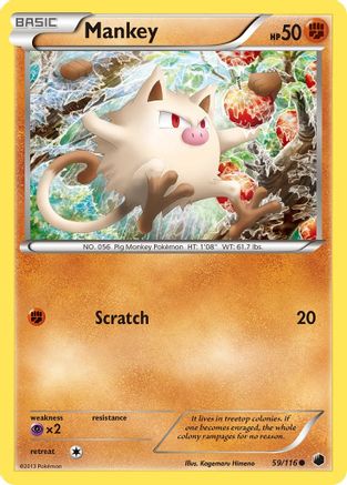 Mankey - 59/116 - Common - Reverse Holo