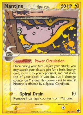Mantine (Delta Species) - 20/101 - Rare - Reverse Holo