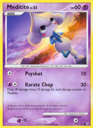 Meditite - 113/147 - Common - Reverse Holo