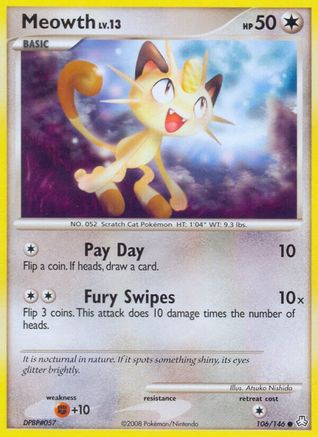 Meowth - 106/146 - Common - Reverse Holo