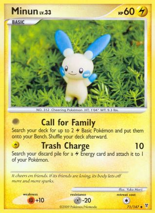 Minun  - Reverse Holofoil Supreme Victors - Uncommon