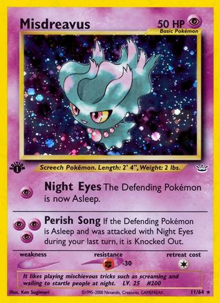 Misdreavus - 11/64 - Holo Rare - 1st Edition