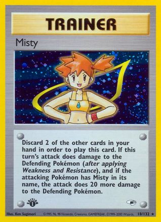 Misty (18) 018  - Unlimited Holofoil Gym Heroes - Holo Rare
