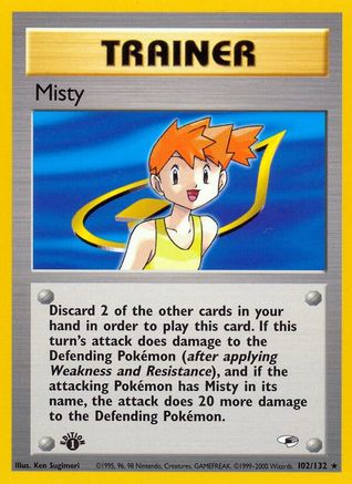 Misty (102) 102/132  - 1st Edition Gym Heroes - Rare