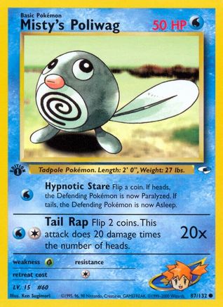 Misty's Poliwag 087/132  - 1st Edition Gym Heroes - Common