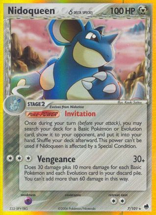 Nidoqueen (Delta Species) - 7/101 - Holo Rare - Reverse Holo