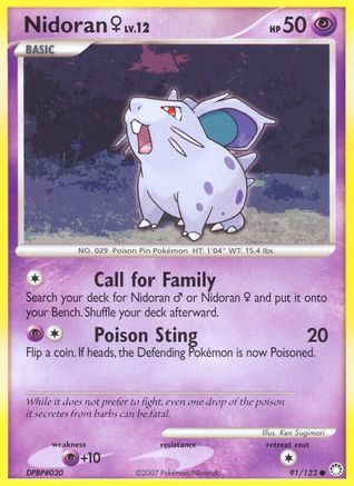 Nidoran F - 91/123 - Common - Reverse Holo