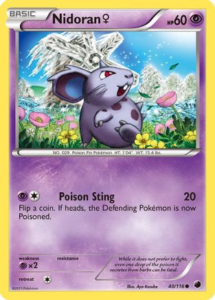 Nidoran F - 40/116 - Common - Reverse Holo