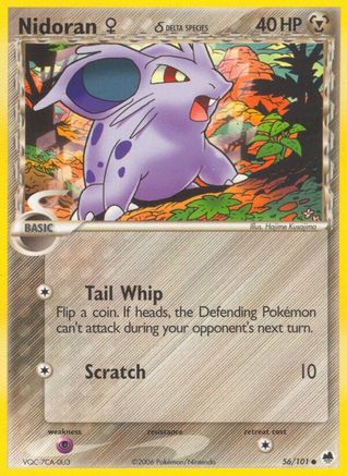 Nidoran F (Delta Species) 056/101  - Reverse Holofoil Dragon Frontiers - Common