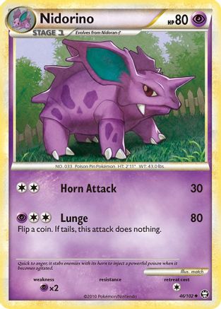 Nidorino - 46/102 - Uncommon - Reverse Holo