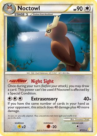 Noctowl - 8/123 - Holo Rare - Reverse Holo