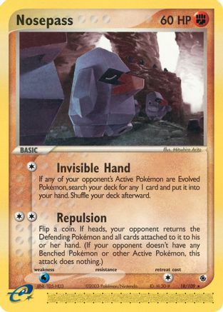 Nosepass - 18/109 - Rare - Reverse Holo