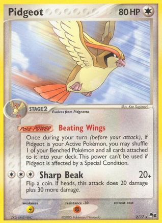 Pidgeot 002/017  POP Series 2 - Rare