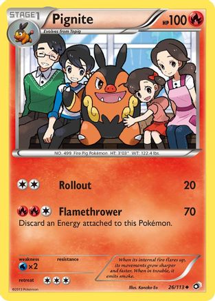 Pignite - 26/113 - Uncommon - Reverse Holo