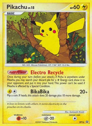 Pikachu - DP16  - Holofoil Diamond and Pearl Promos - Promo