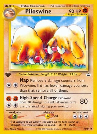 Piloswine - 36/64 - Uncommon - 1st Edition