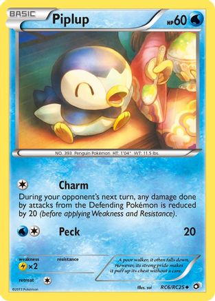 Piplup RC6/RC25  - Holofoil Legendary Treasures Radiant Collection - Uncommon