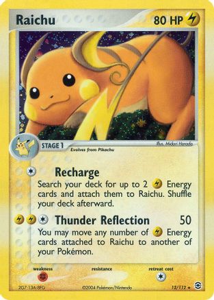 Raichu 012  - Holofoil FireRed & LeafGreen - Holo Rare
