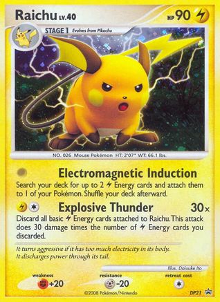 Raichu - DP21  - Holofoil Diamond and Pearl Promos - Promo