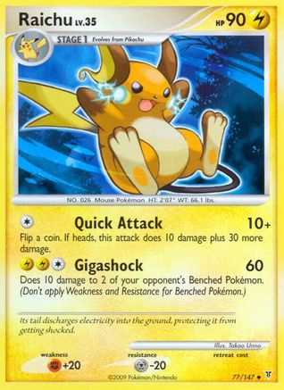 Raichu - 77/147 - Uncommon - Reverse Holo