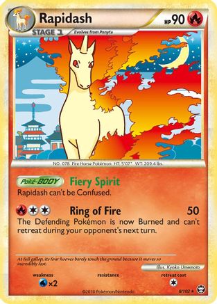 Rapidash - 8/102 - Holo Rare - Reverse Holo