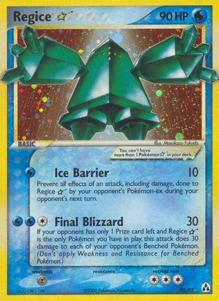 Regice Star - 90/92 - Ultra Rare