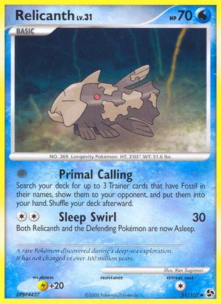 Relicanth - 51/106 - Uncommon - Reverse Holo