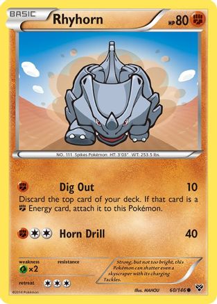 Rhyhorn - 60/146 - Common - Reverse Holo