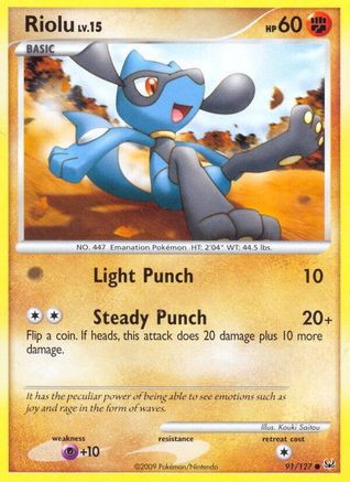 Riolu - 91/127 - Common - Reverse Holo