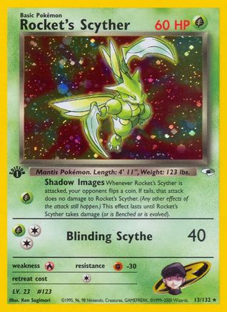 Rocket's Scyther 013  - Unlimited Holofoil Gym Heroes - Holo Rare