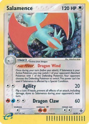 Salamence - 10/97 - Holo Rare - Reverse Holo