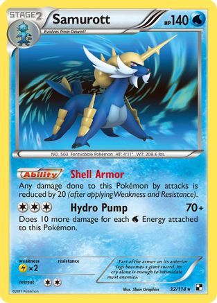 Samurott (32) - 32/114 - Holo Rare - Reverse Holo