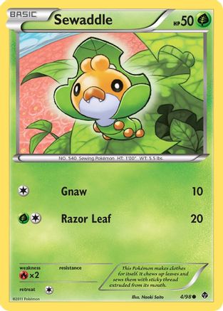 Sewaddle (4) - 4/98 - Common - Reverse Holo