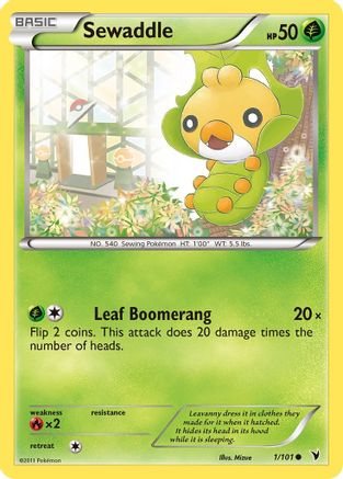 Sewaddle - 1/101 - Common - Reverse Holo