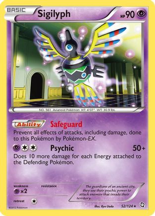 Sigilyph 052  - Reverse Holofoil Dragons Exalted - Holo Rare