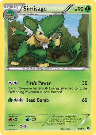 Simisage - 2/98 - Rare - Reverse Holo