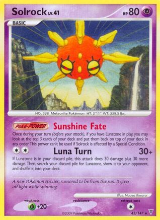 Solrock - 45/147 - Rare - Reverse Holo
