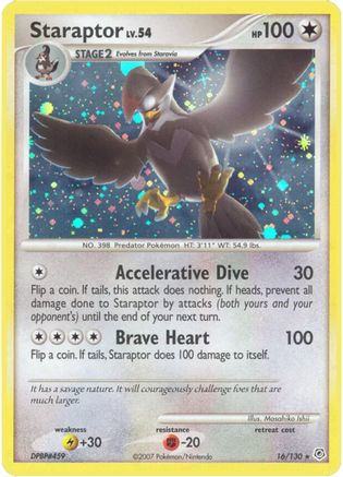 Staraptor - 16/130 - Holo Rare - Reverse Holo